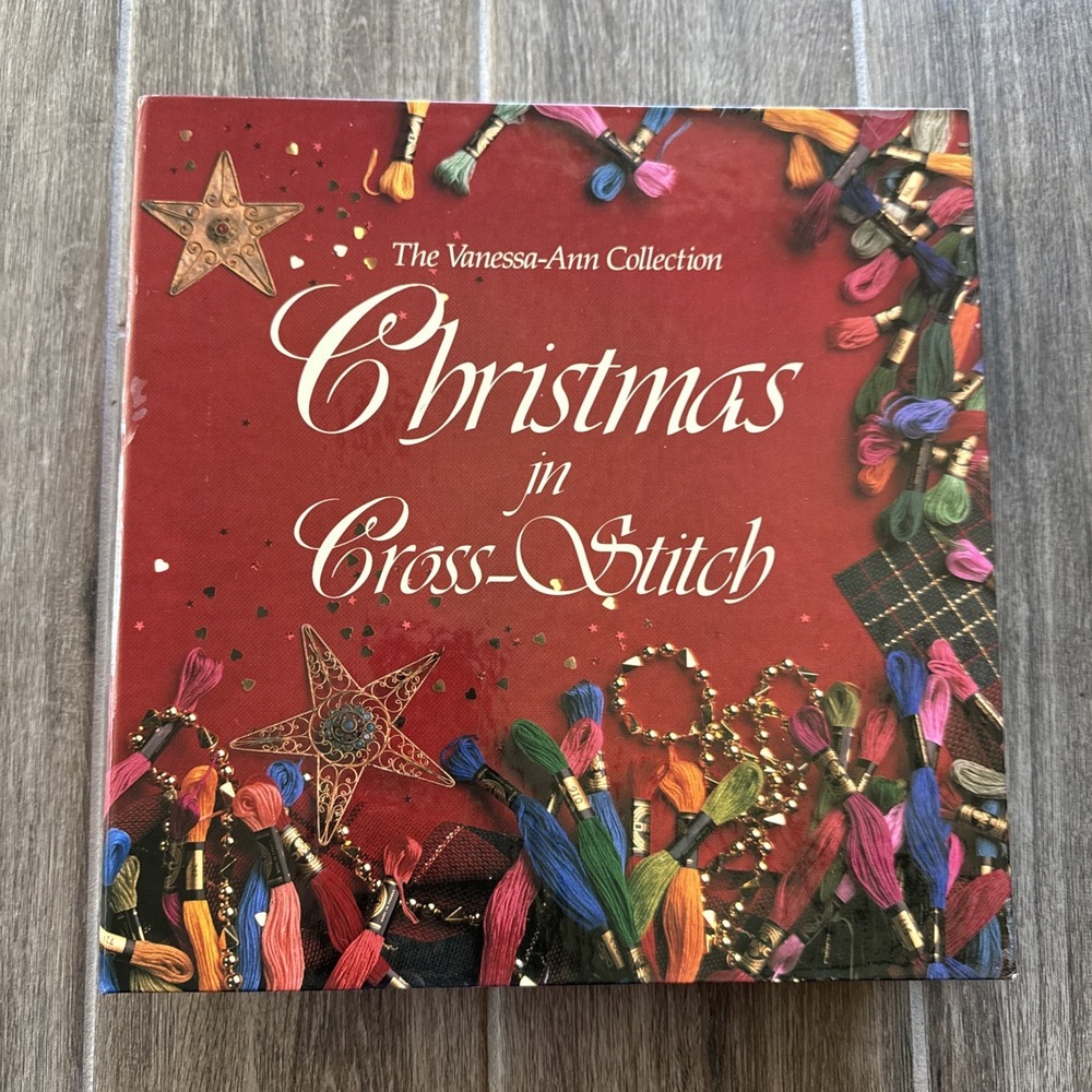 Christmas in Cross-Stitch The Vanessa-Ann Collection Hardcover Book 1990 Vintage